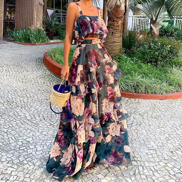 Women's Two Piece Outfits Flor - Romper Floral Print incelemesi ve fiyatı