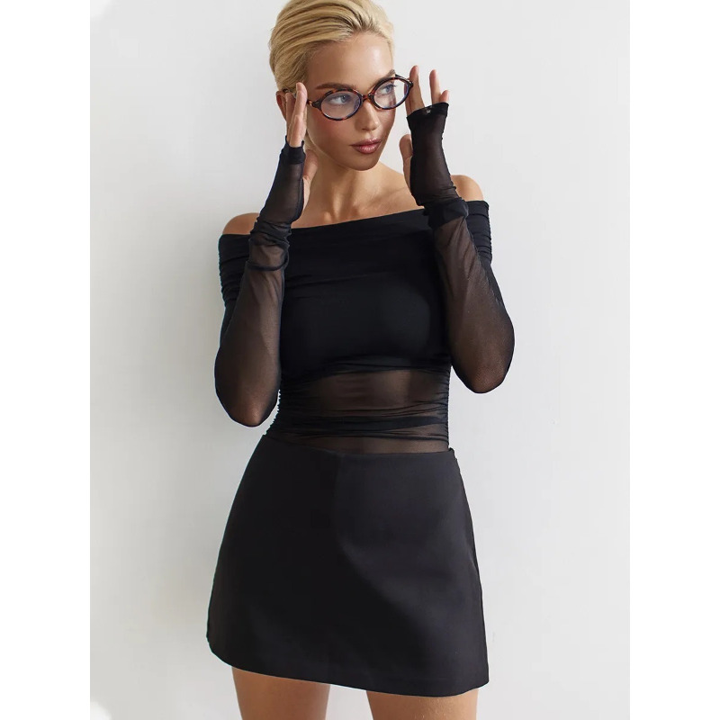 Women  Mesh Off Shoulder Top S - Blouse Off Shoulder incelemesi ve fiyatı