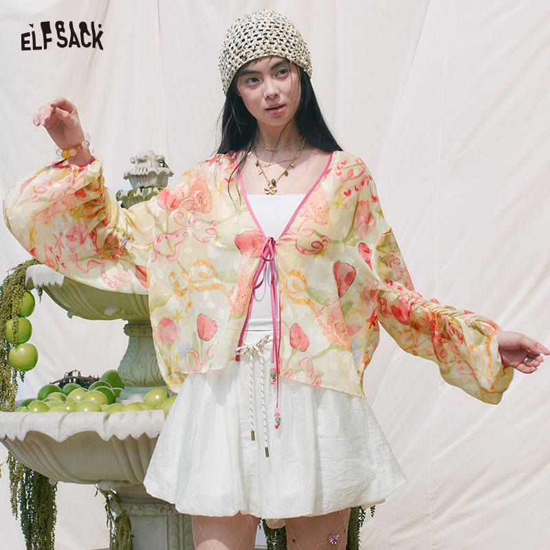ELFSACK Floral Print Sheer Kim - Kimono Sheer Floral incelemesi ve fiyatı