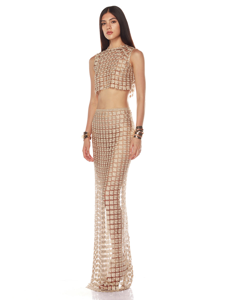 VC Stylish Beige Sleeveless Cr - Crop Top Crochet incelemesi ve fiyatı