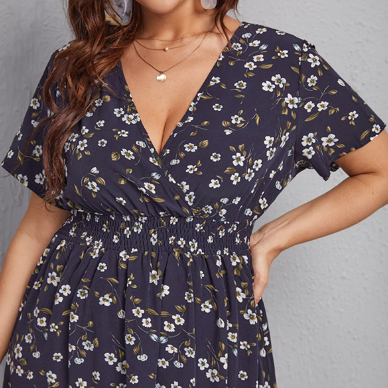 Plus Size Women's Dress, Flowe - Romper Floral Print incelemesi ve fiyatı