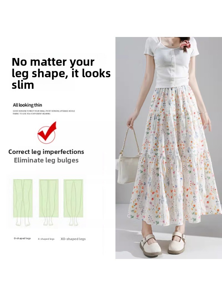 plus Size Floral Print A-Line  - Midi Skirt Floral incelemesi ve fiyatı
