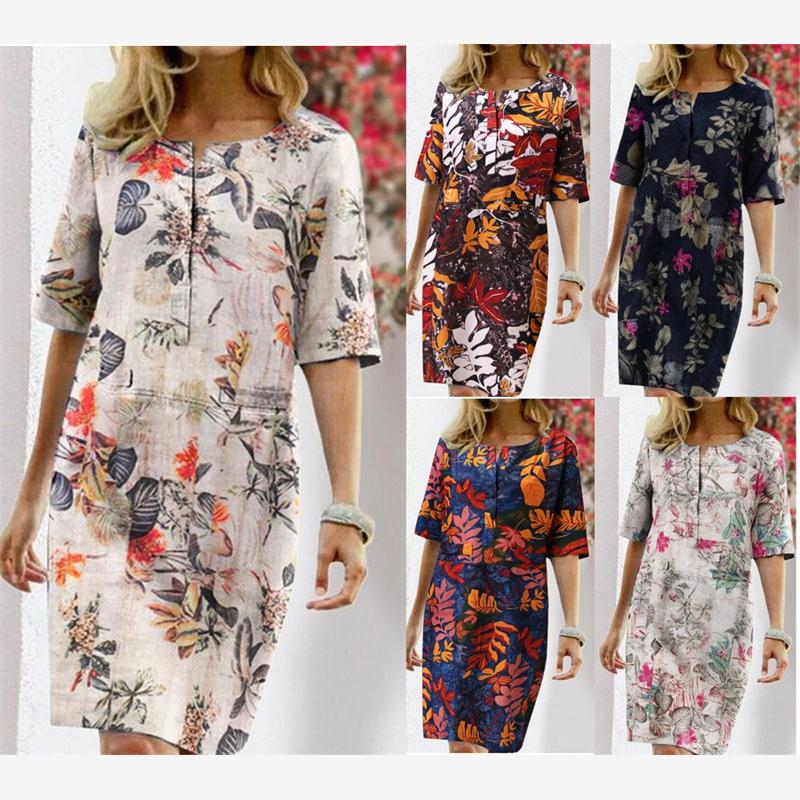 Summer Cotton Linen Printed Wo - Linen Dress Wrap incelemesi ve fiyatı