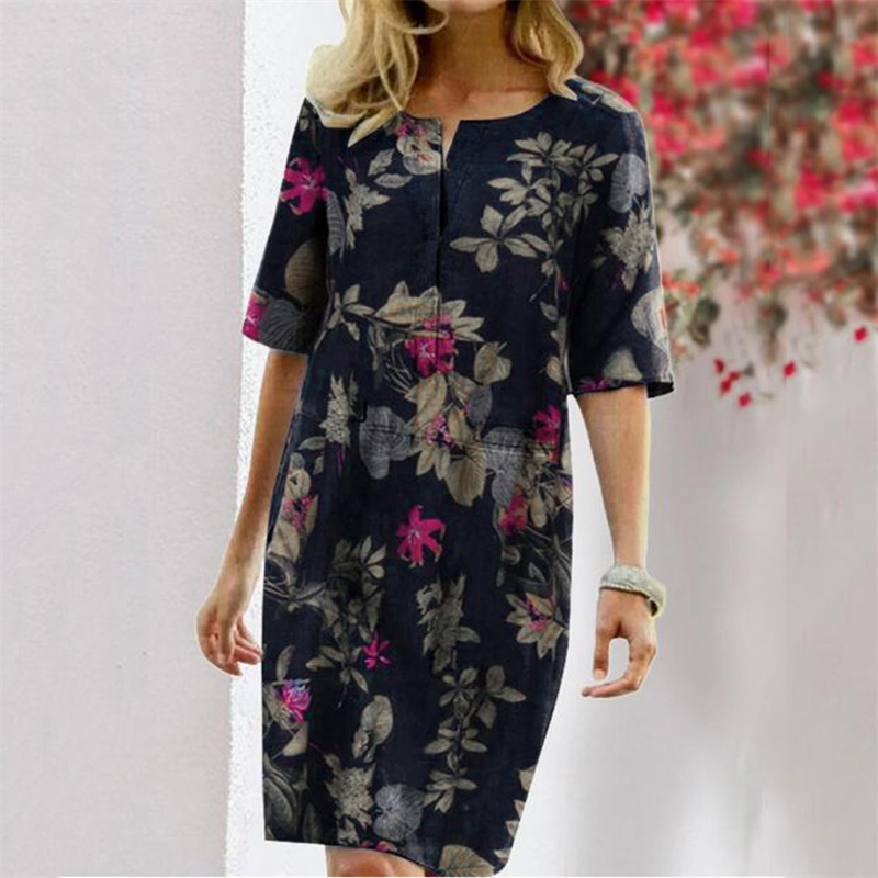 Summer Cotton Linen Printed Wo - Linen Dress Wrap incelemesi ve fiyatı