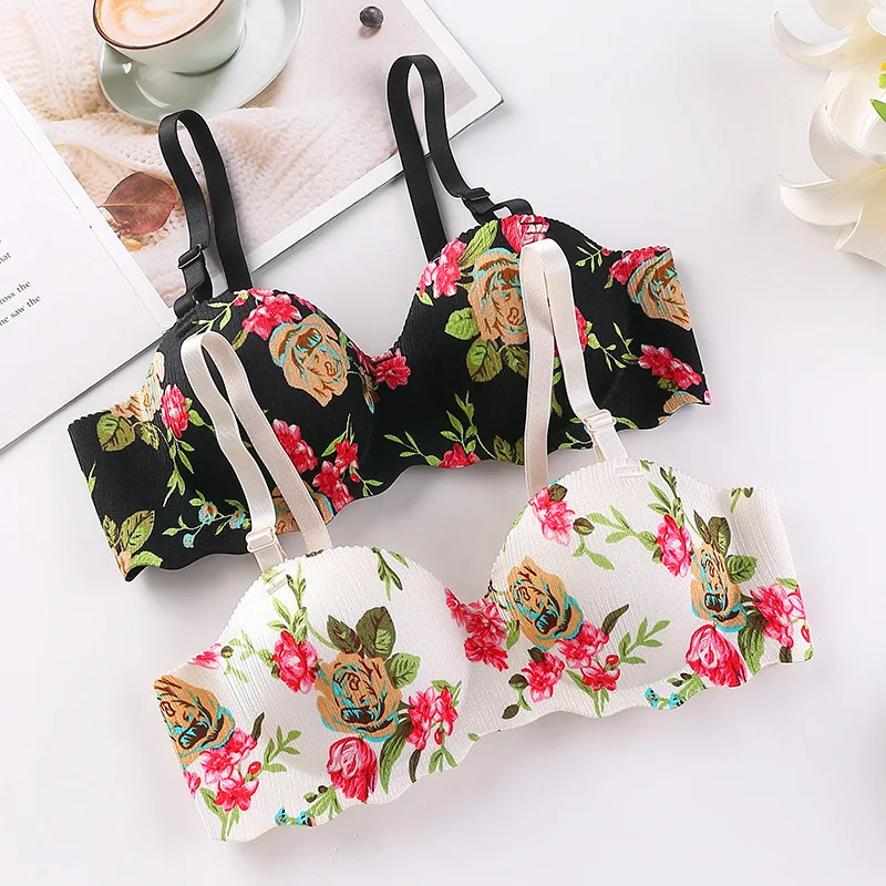 Women Sexy Floral Printed Bras - Bralette Triangle Set incelemesi ve fiyatı