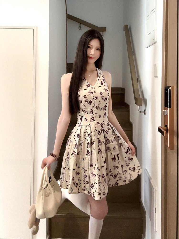 Sweet Floral Print V-Neck Midi - Midi Skirt Floral incelemesi ve fiyatı