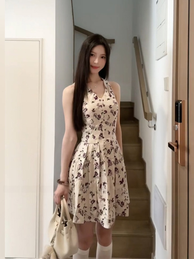 Sweet Floral Print V-Neck Midi - Midi Skirt Floral incelemesi ve fiyatı