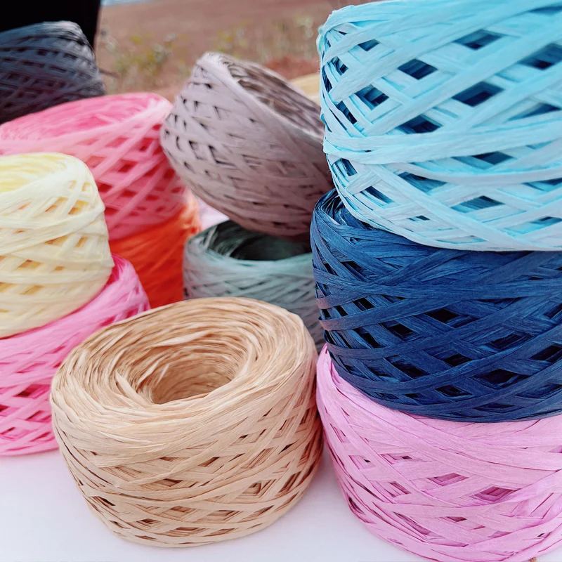 180m raffia Yarn paper Grass f - Crochet Bag Raffia incelemesi ve fiyatı