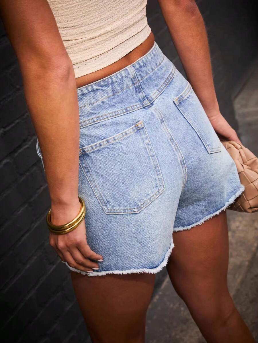 Womens Summer Retro Casual Dis - Shorts Denim Frayed incelemesi ve fiyatı