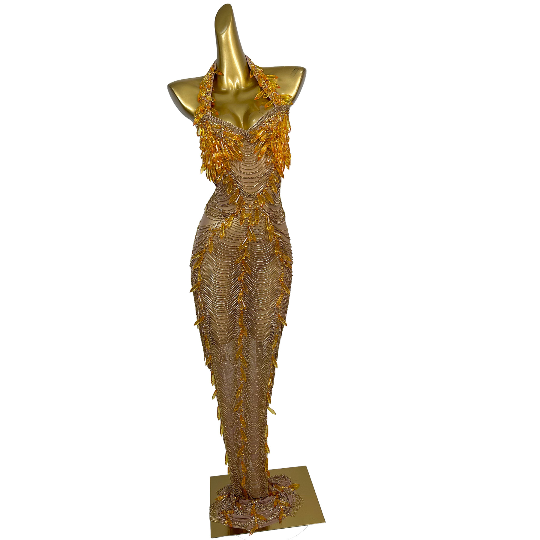 Ailisi Women Luxury Gold Cryst - Maxi Dress Halter incelemesi ve fiyatı