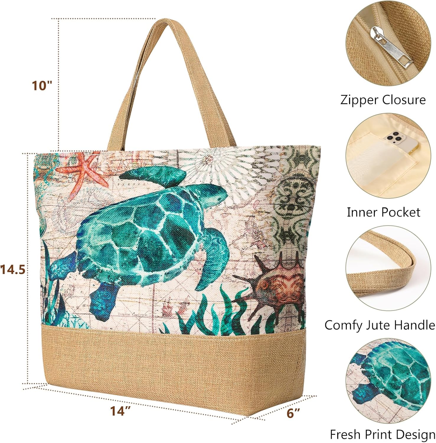 Large Beach Bag for Women with - Tote Bag Beach incelemesi ve fiyatı