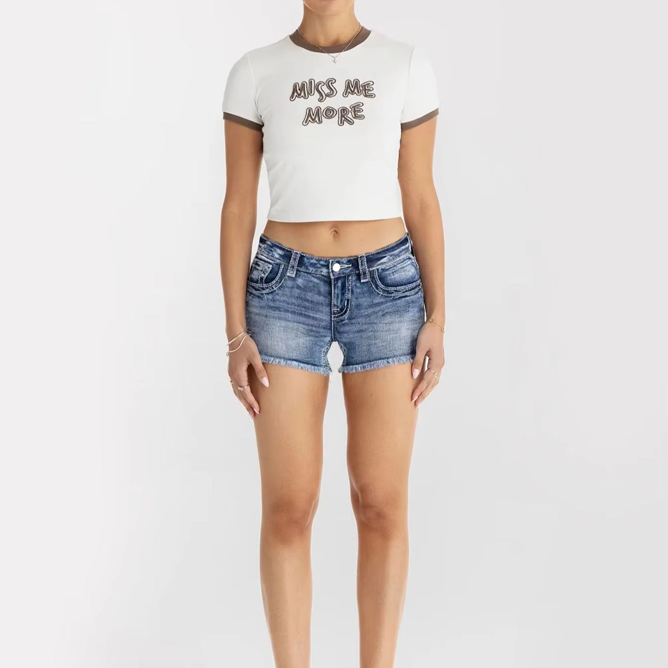 Women Clothes Butterfly Rhines - Shorts Denim Frayed incelemesi ve fiyatı