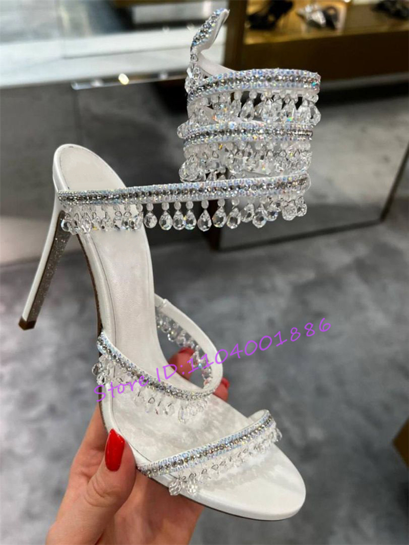 Rhinestone Snake Shape Ankle S - Sandal Strappy Heeled incelemesi ve fiyatı