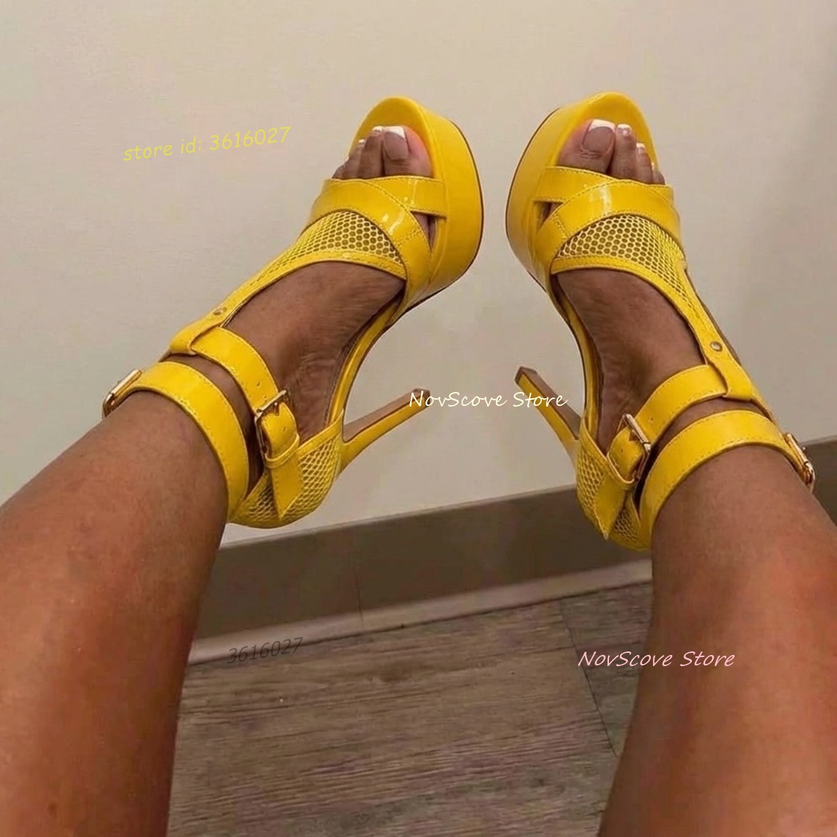 Yellow Open Toe Strappy Sandal - Sandal Strappy Heeled incelemesi ve fiyatı