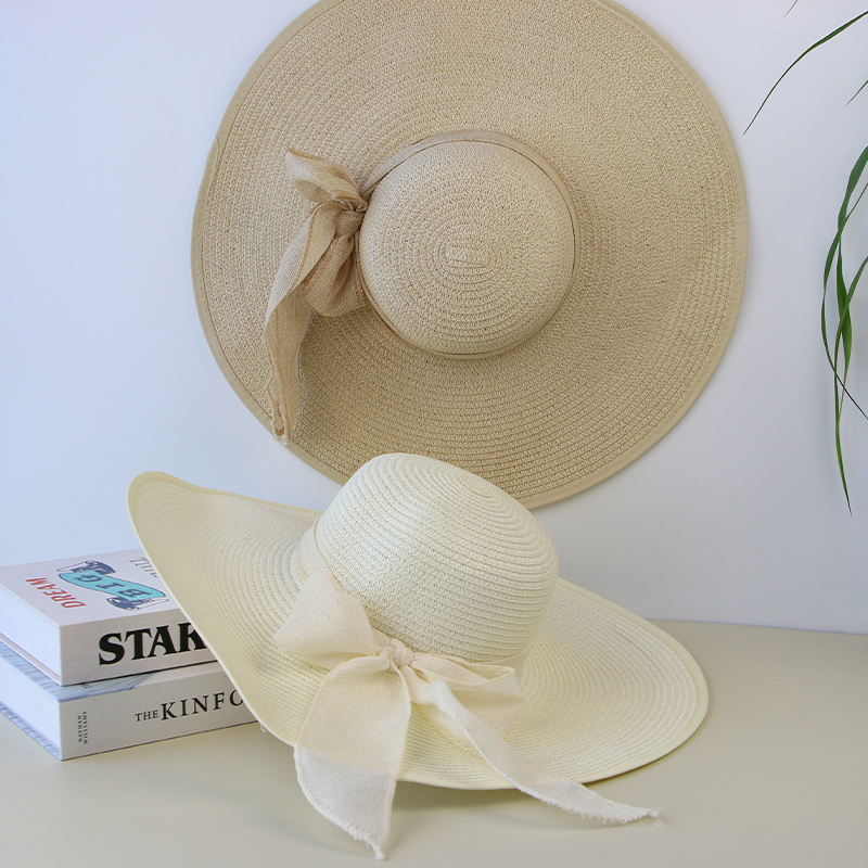 Summer Women Straw Hat Bowknot - Hat Floppy Wide incelemesi ve fiyatı