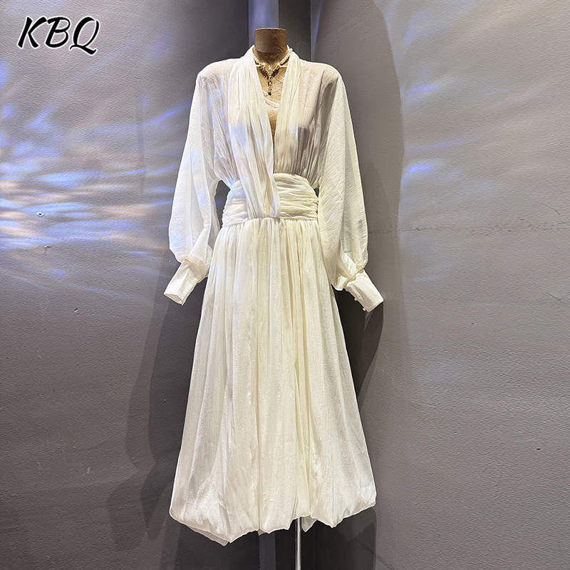 KBQ Solid Elegant Loose Chic D - Linen Dress Wrap incelemesi ve fiyatı