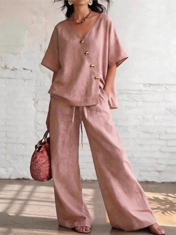 Casual Cotton Loose Pants Sets - Linen Pant Wide incelemesi ve fiyatı