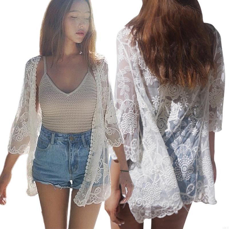 Women Lace Open Front Kimono C - Kimono Sheer Floral incelemesi ve fiyatı