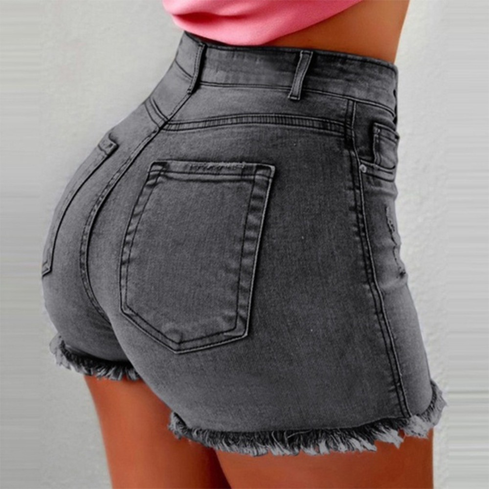 Women's High Waisted Denim Sho - Shorts Denim Frayed incelemesi ve fiyatı