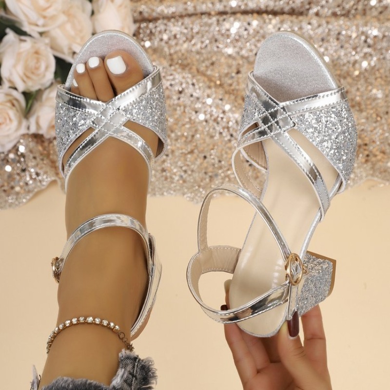 Women Block Heels Sandals Gold - Sandal Strappy Heeled incelemesi ve fiyatı