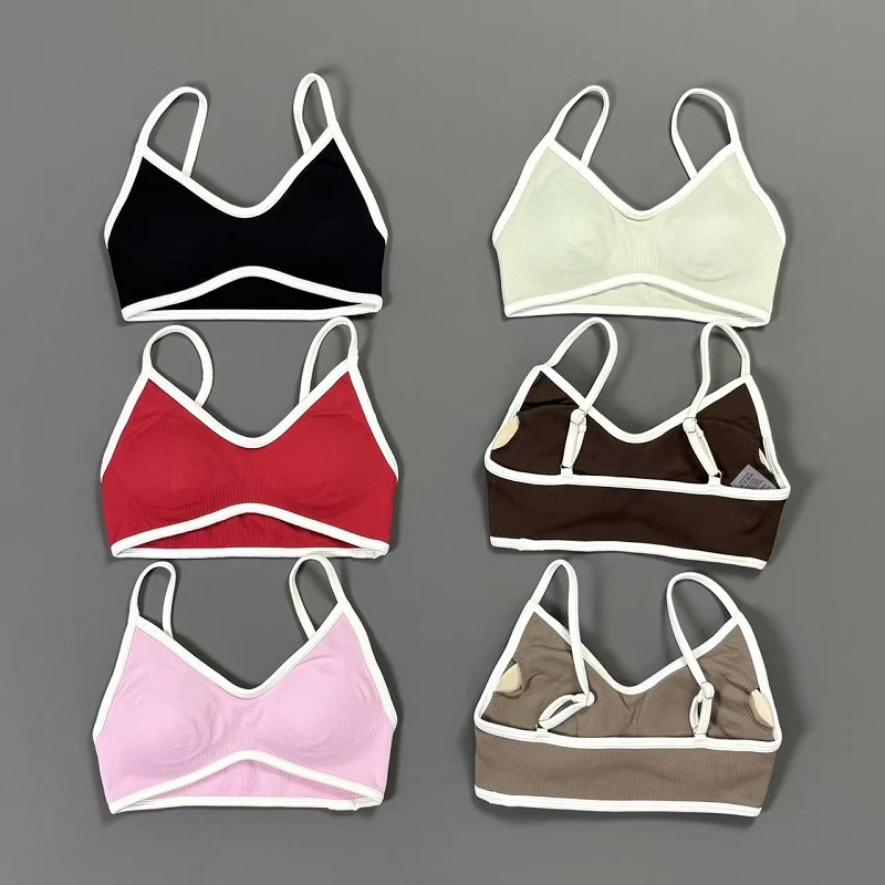 Women Contrastline Yoga Bra V  - Crop Top Crochet incelemesi ve fiyatı