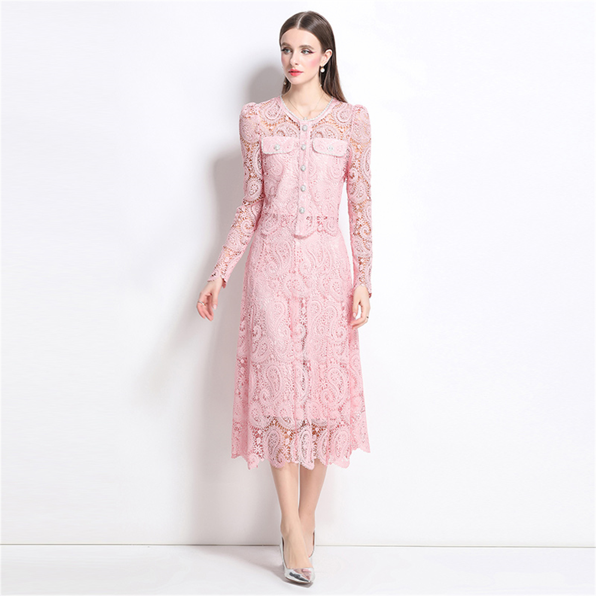 Spring Sweet Lace Flower Embro - Midi Skirt Floral incelemesi ve fiyatı