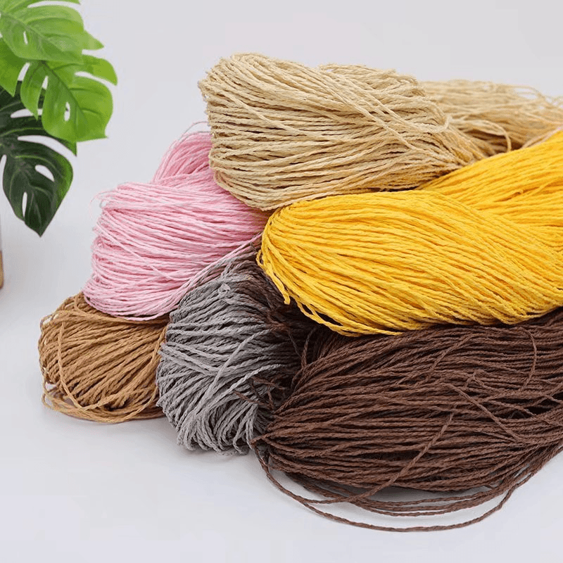 200g 2ply Cotton Raffia Yarn f - Crochet Bag Raffia incelemesi ve fiyatı