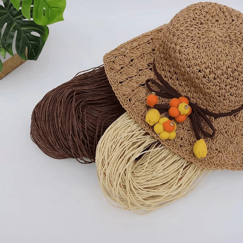 200g 2ply Cotton Raffia Yarn f - Crochet Bag Raffia incelemesi ve fiyatı
