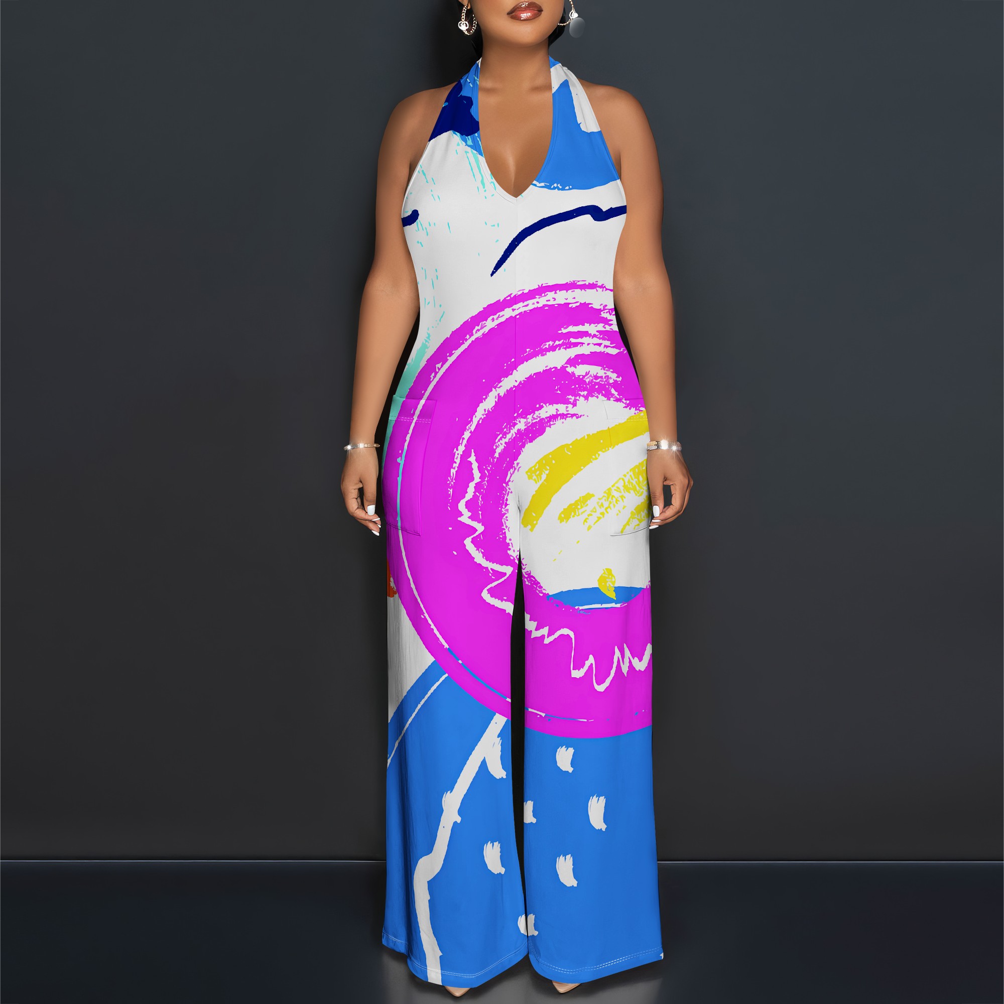 Bold Abstract Brushstroke Halt - Maxi Dress Halter incelemesi ve fiyatı