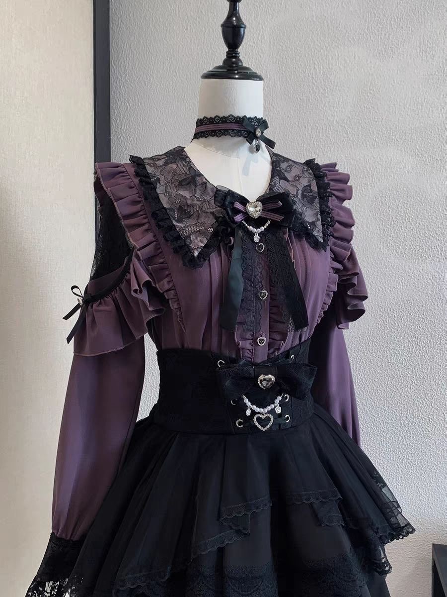 Harajuku Kawaii Skirt Sets Wom - Blouse Off Shoulder incelemesi ve fiyatı