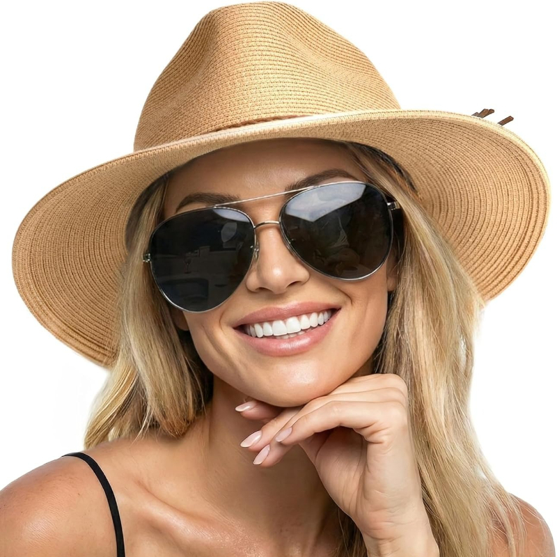 1pc Summer Straw Beach Sun Hat - Hat Floppy Wide incelemesi ve fiyatı
