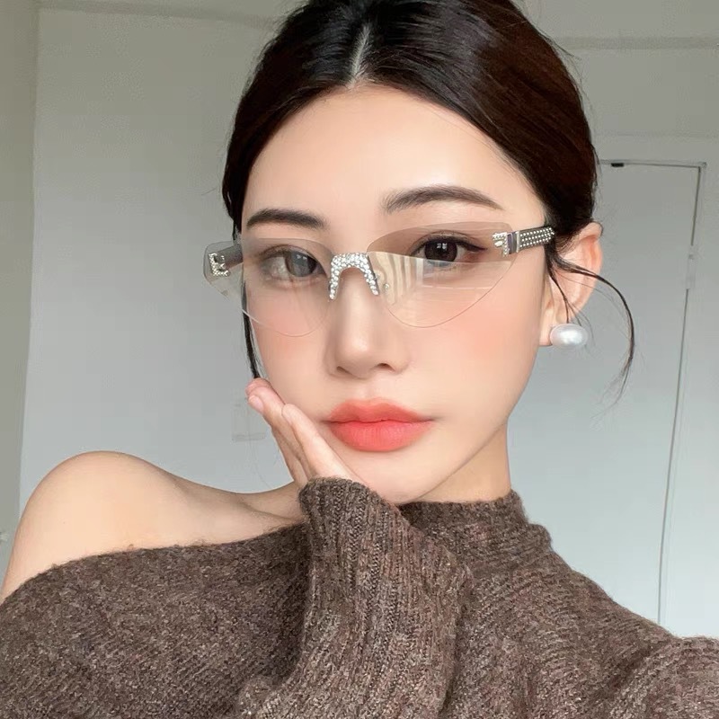 Women's Sexy Cat Eye Rimless R - Sunglasses Cat Eye incelemesi ve fiyatı