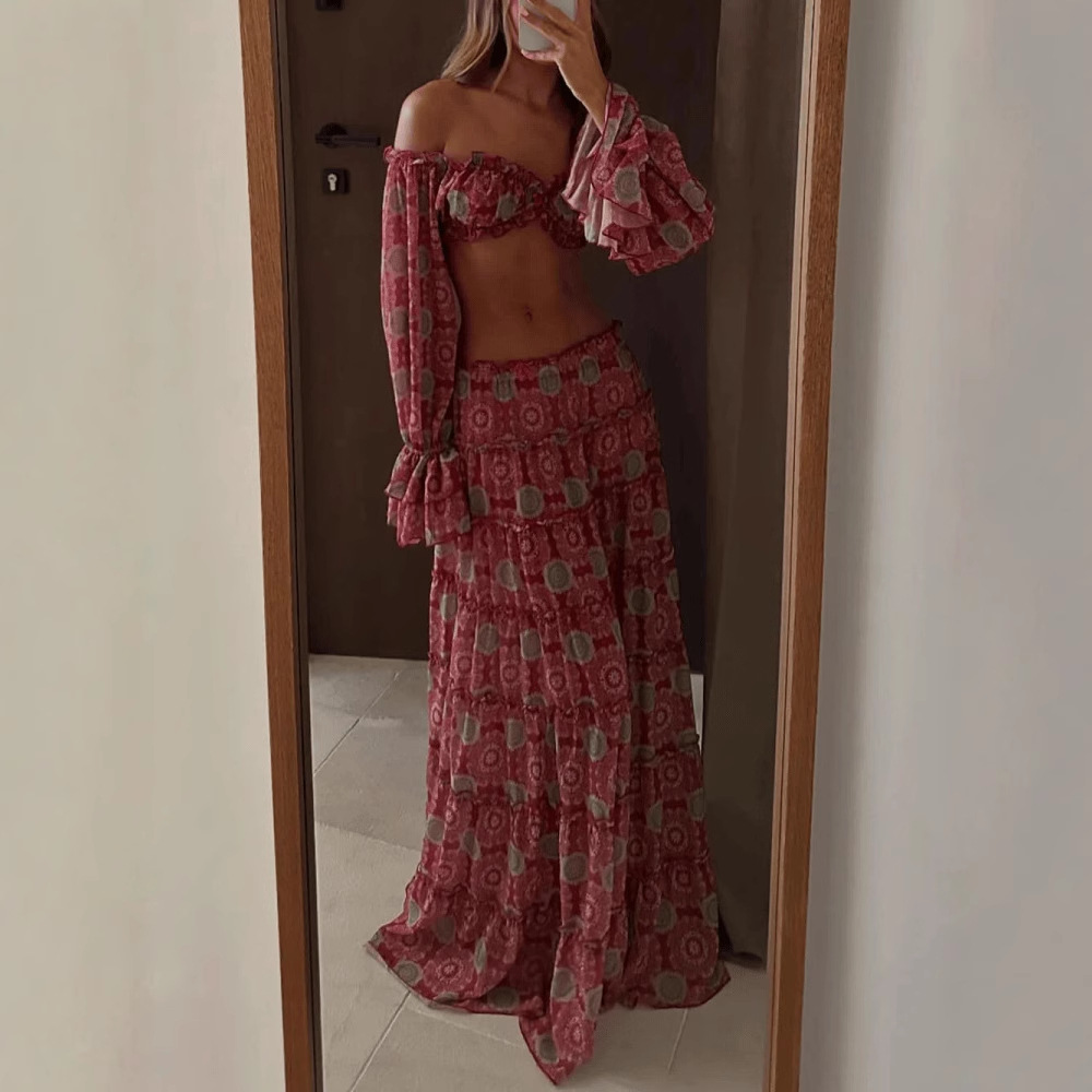 Vintage Print Skirt Two Piece  - Romper Floral Print incelemesi ve fiyatı