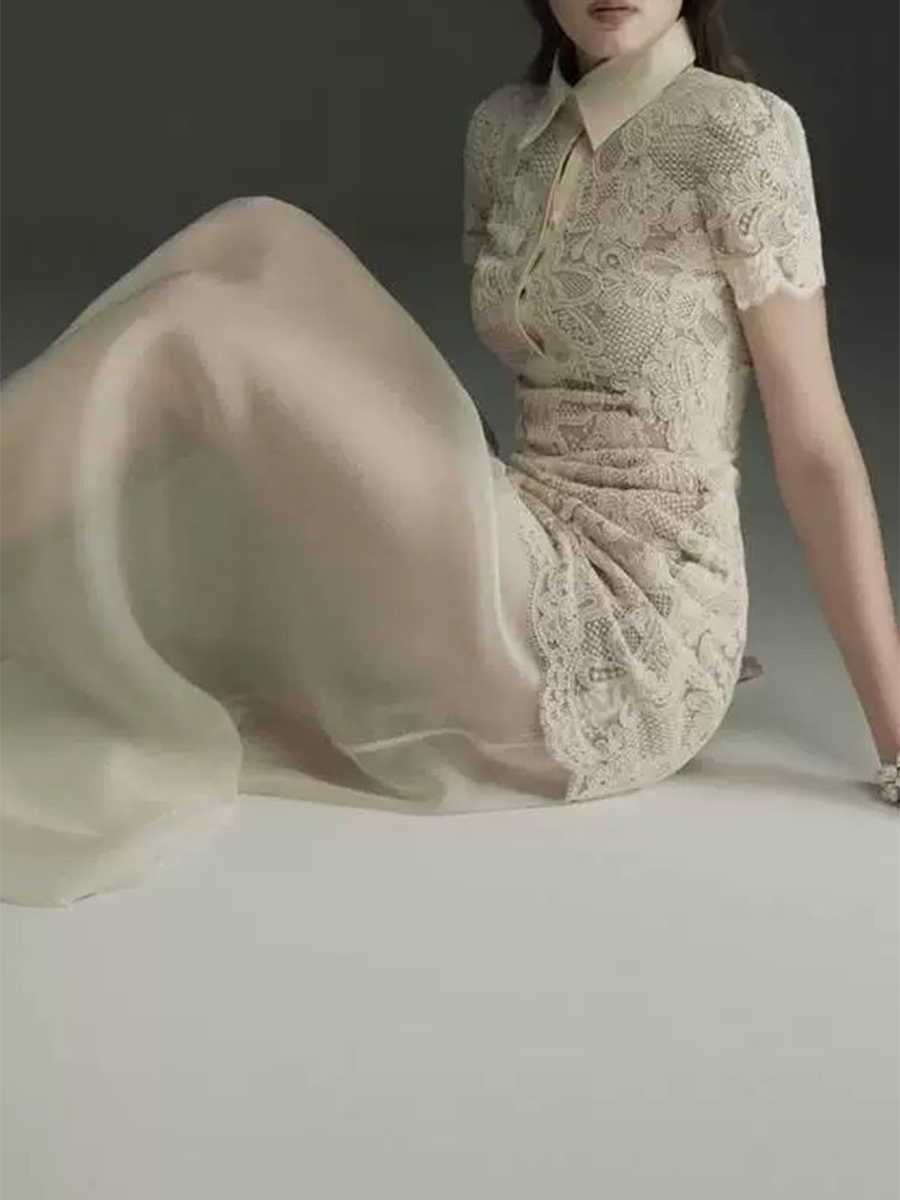 TWOTWINSTYLE Patchwork Lace Dr - Linen Dress Wrap incelemesi ve fiyatı