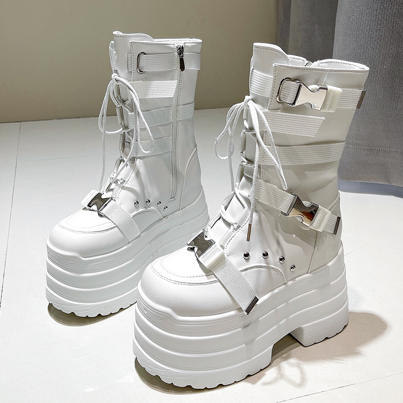 13.5CM,17CM Women Punk Boots A - Wedge Espadrille Women incelemesi ve fiyatı