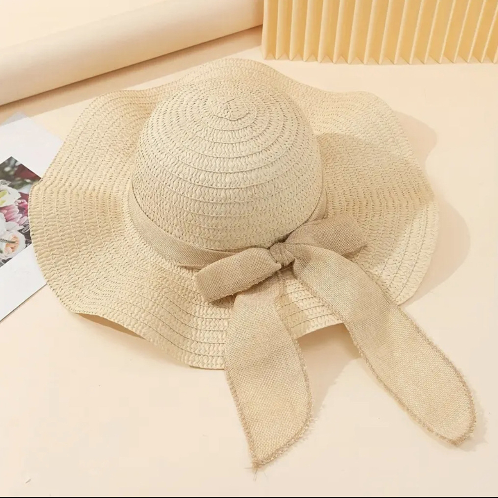 Women Bowknot Sun Hat Wide Bri - Hat Floppy Wide incelemesi ve fiyatı