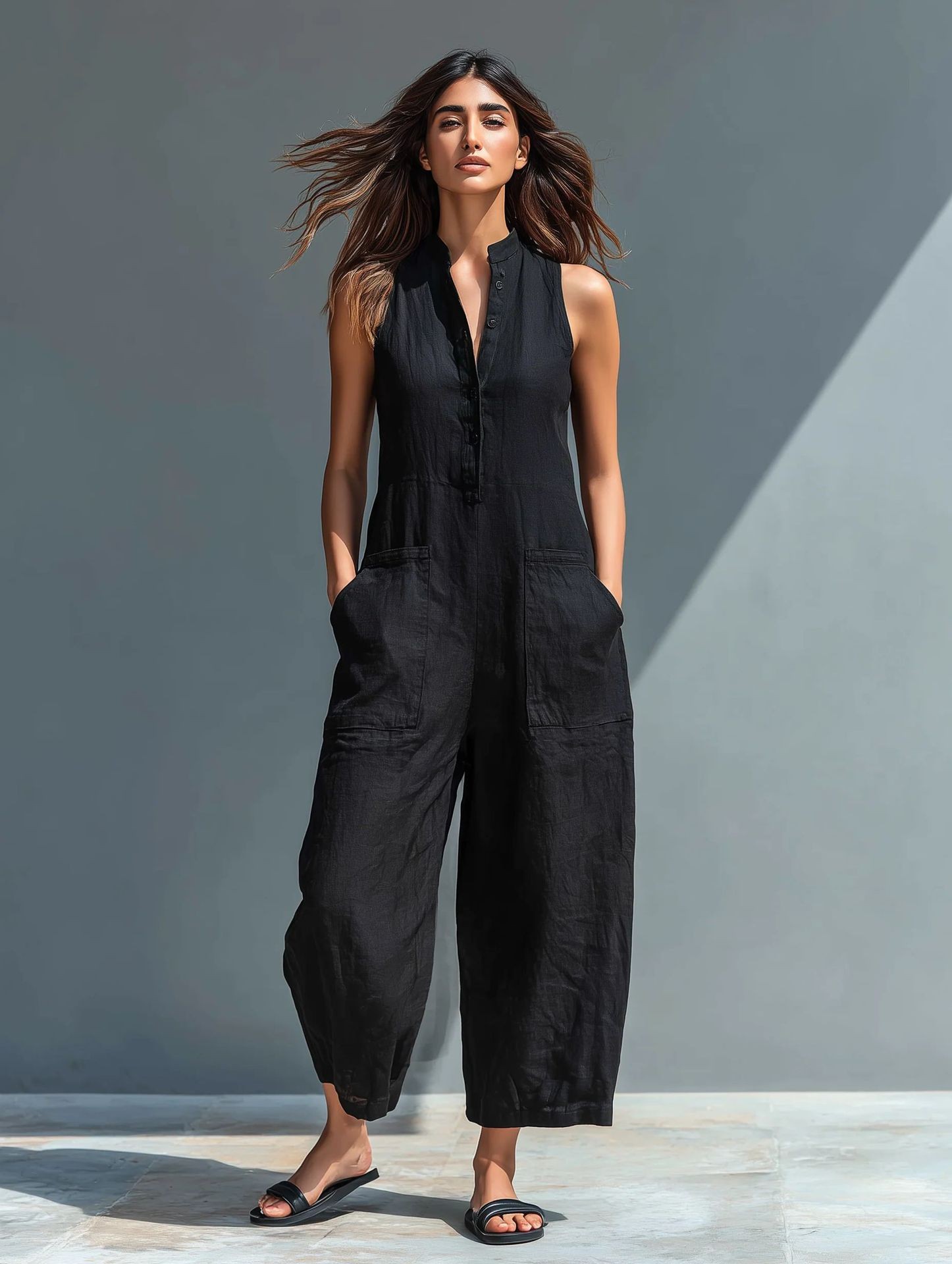 Summer Women's Clothing Sleeve - Jumpsuit Linen Relaxed incelemesi ve fiyatı