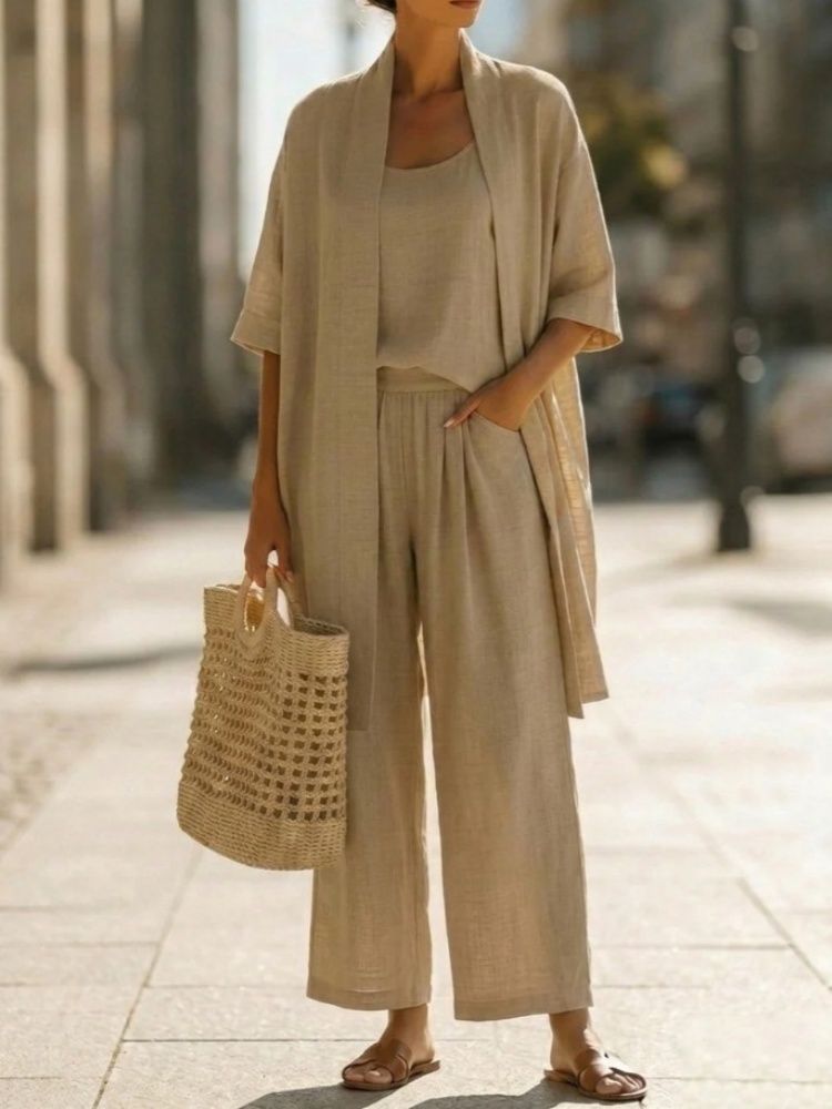 Casual Solid Cotton Linen Loos - Linen Pant Wide incelemesi ve fiyatı