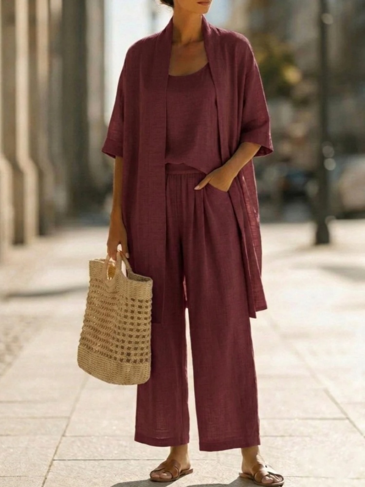Casual Solid Cotton Linen Loos - Linen Pant Wide incelemesi ve fiyatı