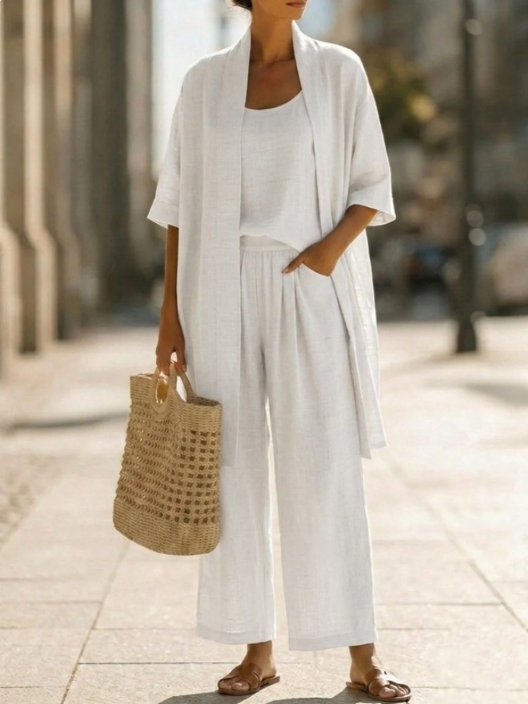 Casual Solid Cotton Linen Loos - Linen Pant Wide incelemesi ve fiyatı