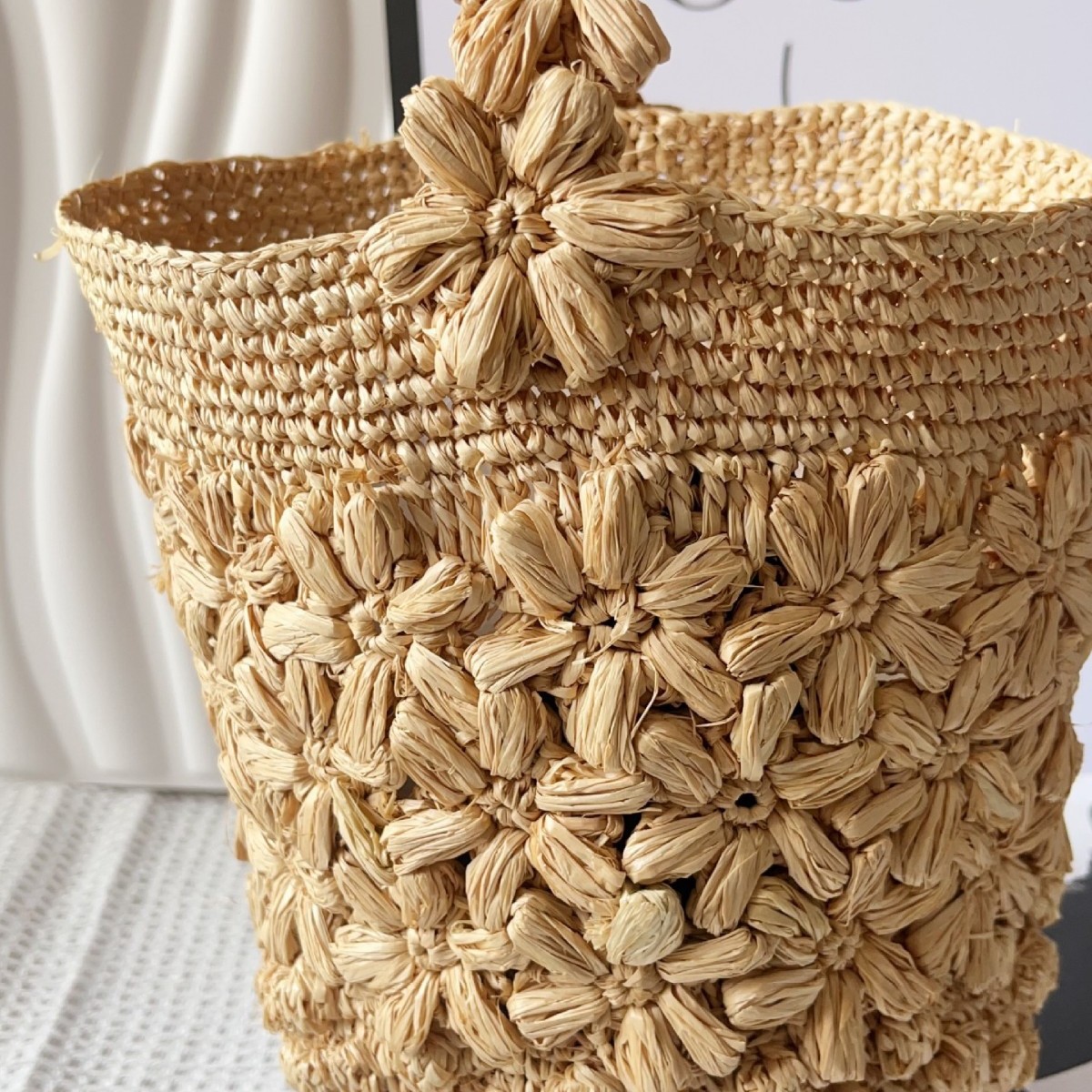 Women Summer Raffia Woven Buck - Crochet Bag Raffia incelemesi ve fiyatı
