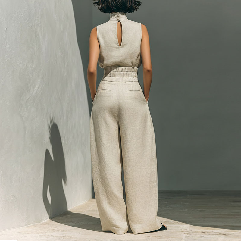 Vintage Solid Cotton Linen Sui - Linen Pant Wide incelemesi ve fiyatı
