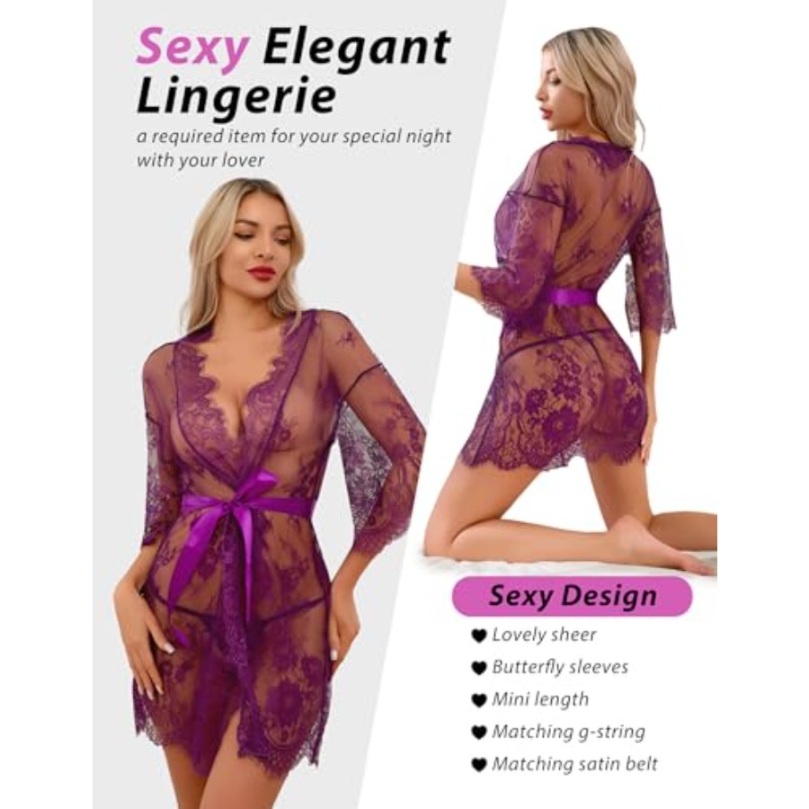 Narcisse Women's Floral Lace K - Kimono Sheer Floral incelemesi ve fiyatı