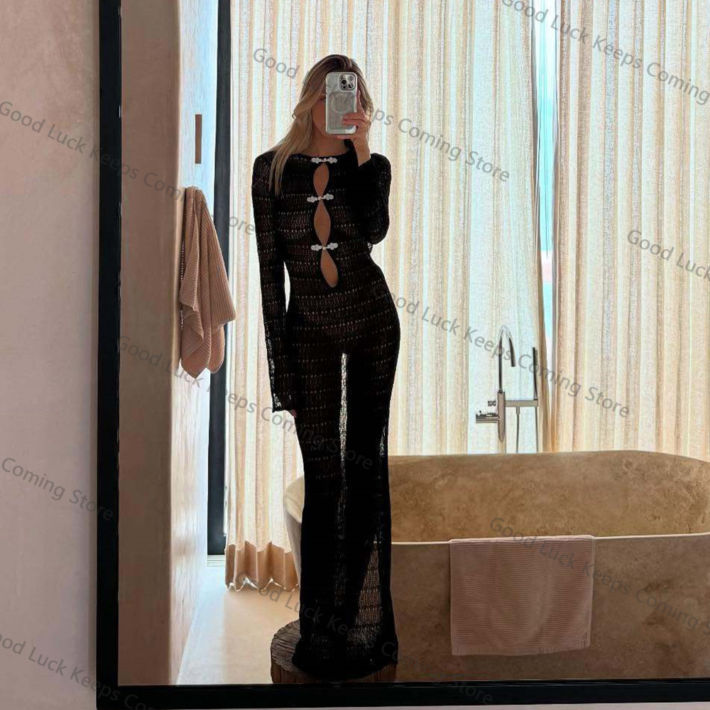 2025 Knitted Dress Backless Co - Cover Up Kaftan incelemesi ve fiyatı